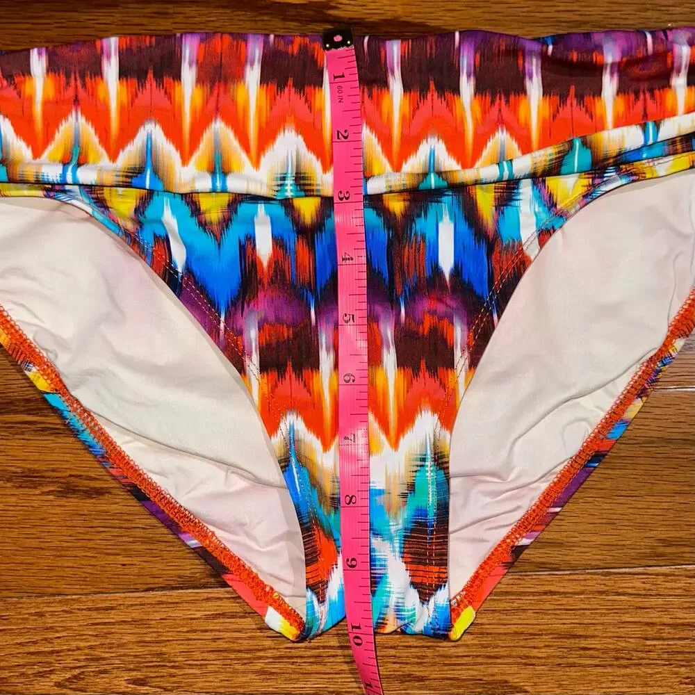 La Blanca Serengeti Ikat Banded Hipster Bikini Bottom Size 8